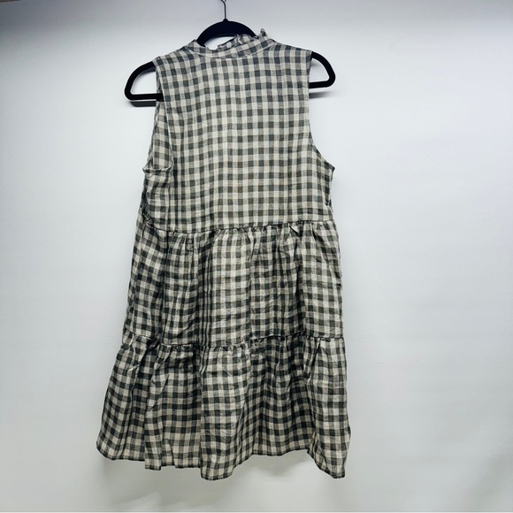 OLIVACEOUS PLAID LINEN MINI DRESS SIZE L NWT - Picture 2 of 8